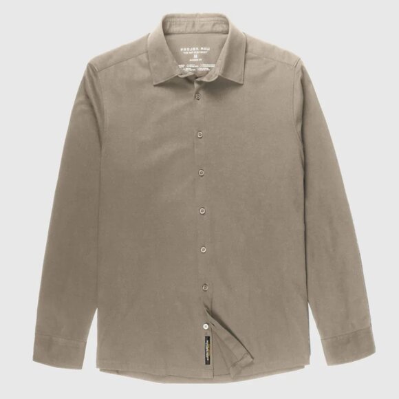 Projek Raw Tan Long Sleeve Knit Shirt - Picture 1 of 3